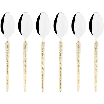 السيف غاليري طقم ملاعق أكل أستيل يد ذهبي 6قطعة
