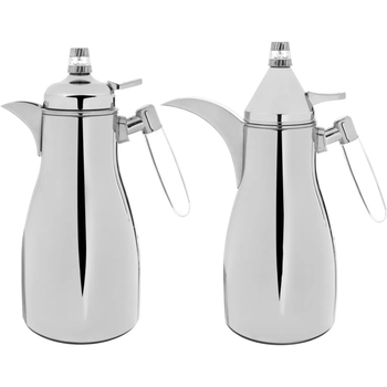 السيف غاليري طقم ترامس فلوة فضي يد شفاف 2قطعة