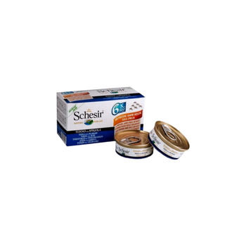 Schesir wet food for cats with tuna & seabass in jelly 6×50g