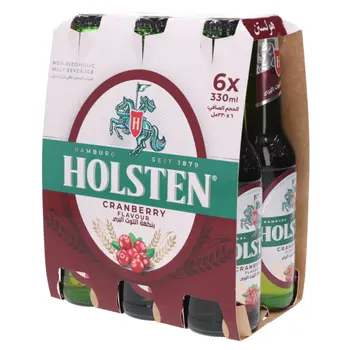 هولستن شراب شعير بنكهة التوت البري، خالي من الكحول زجاج 330 مل × 6عبوات