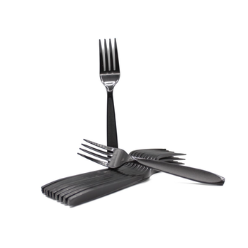 شوكة بلاستيك سميكة أسود 50 حبة