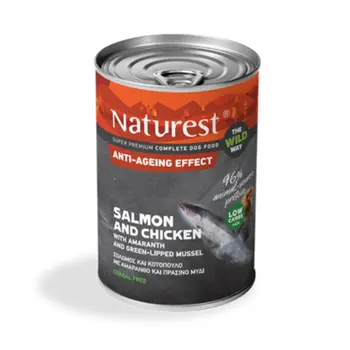 Pet Interest Naturest The wild Way Salmon and Chicken AntiAgeing Effect Can For Adult Dog 400g
