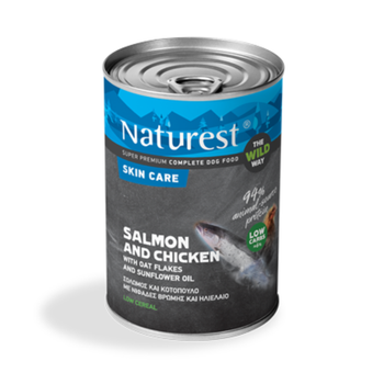 Pet Interest Naturest The wild Way Salmon and Chicken Skin Care For Adult Dog Canned Food 400 g