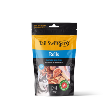 Pet Interest Tail Swingers Rolls Chicken And Fish 100g