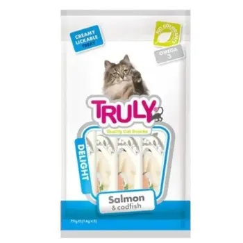 Truly Creamy Lickable Cat Treats Salmon & Codfish 70g