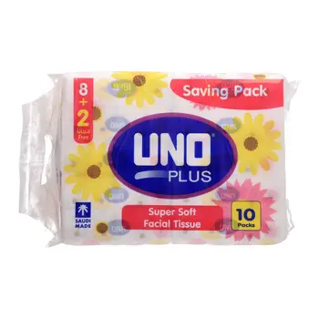 مناديل الوجه الصغيرة أونو بلس عبوة ناعمة 180×10قطعه