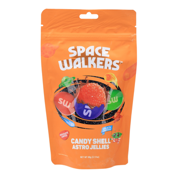 رواد الفضاء قطع حلوى الجيلي مغطاة بالشوكولاتة بالحليب وغلاف سكري هش ملون 90جرام