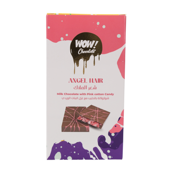 واو! شوكلاتة دبي بيضاء حلوى القطن الوردية 140جرام