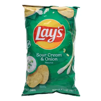 ليز رقائق بطاطا بنكهة الكريمة الحامضة والبصل 184جرام