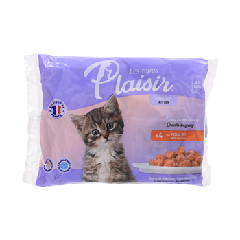 بلازير عبوة طعام للقطط الصغيرة بالدجاج 4×100جرام