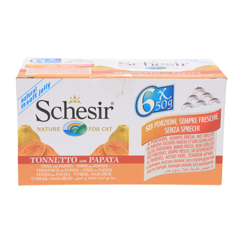 شيزير طعام رطب للقطط تونا مع البابايا في الجيلي عبوة متعددة 6×50 جم