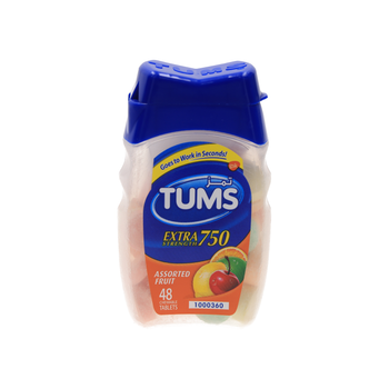 Tums Extra Assorted Fruit Antacid Tablets 48 pcs
