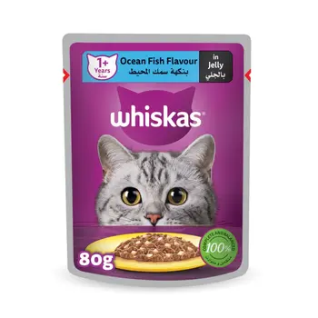 Whiskas Oceanfish in Jelly Wet Cat Food Pouch 80g
