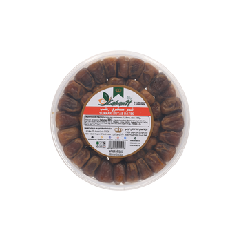 Labanh Sukkari Ruthab Dates Round Box Plastic 1 Kg