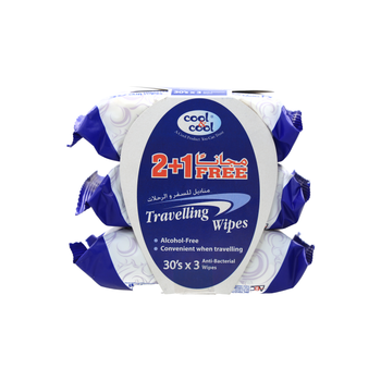 Cool & Cool Alcohol-Free Anti-Bacterial Wipes 30 Pieces