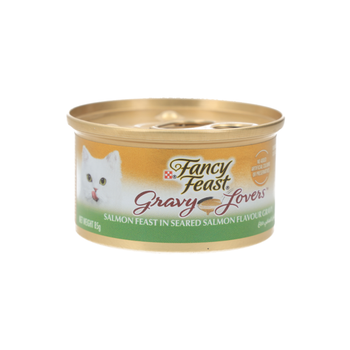 بورينا فانسي فيست غرافي لافرز طعام قطط فاخر من مرق بنكهة السلمون المقلي 85جرام