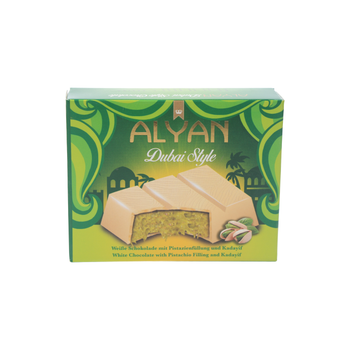 Alyan Dubai Style Crunchy Knafeh And Pistachio Chocolate White Chocolate 100g