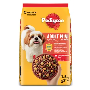 بيديغري طعام جاف للسلالة الصغيرة لحم الضأن و الخضروات (للبالغين) 1.5كيلو