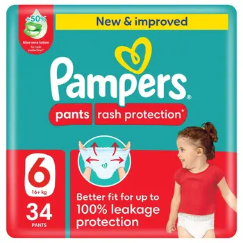 Pampers Rash Protection Pants Diapers 34 Pieces