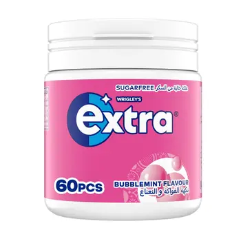 Extra Gum Bubblemint Sugar Free Chewing Gum 60Pieces