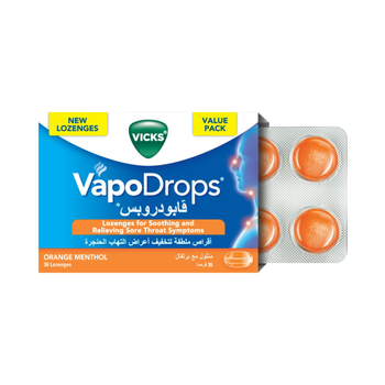 Vicks Orange VapoDrops Tablets 36 Count
