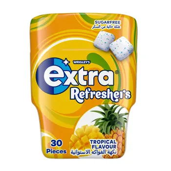 Extra Gum Refreshers Tropical Sugar Free Chewing Gum 30Pieces