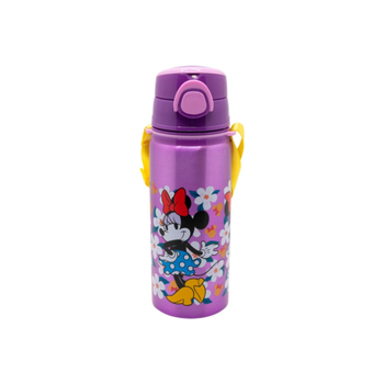 Stor Minnie Sunshine Aluminium Pop Up Water Bottle With Strap Multicolour 730Ml