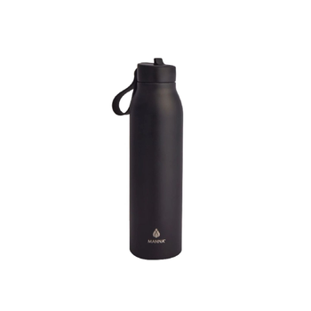 Manna Hydration Modern Flip Double Wall Insulated Stainless Steel Water Bottle Onyx Powder 20Oz