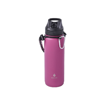 Manna Zenith Water Bottle With Straw And Carrying Strap Pink And Black 32Oz
