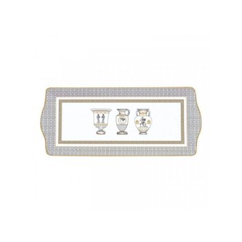 EasyLife High Quality Porcelain Platter White And Black 35×15Cm