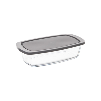 5 Simply Smart Keepeat Borosilicate Glass Baking Dish WithLid Clear And Grey 27×14Cm