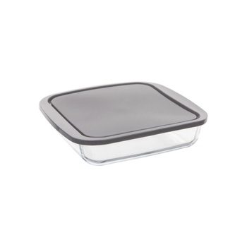 5 Simply Smart Keepeat Borosilicate Glass Baking Dish WithLid Clear And Grey 25×22Cm