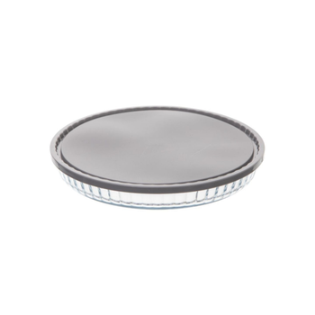 5 Simply Smart Keepeat Round Baking Dish WithLid Clear And Grey 27.5Cm