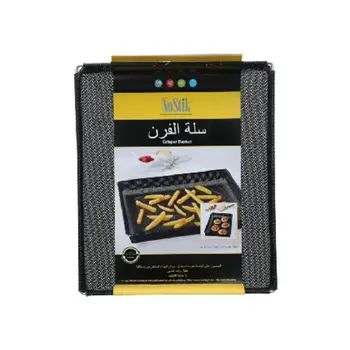 Nostik Rectangular Shape Durable Nylon Non Stick Oven Basket Black 3×29×34Cm