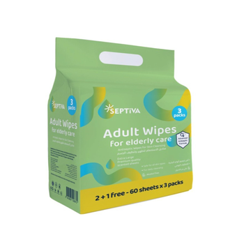 Septiva Extra-Large Alcohol-Free Scented Wipes 3x60 Sheets