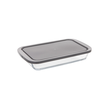 5 Simply Smart Keepeat Rectangular Baking Dish With Lid Clear And Grey 29 × 18Cm