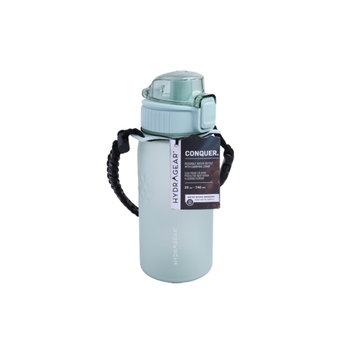 Hydragear Conquer Reusable Water Bottle With Carrying Strap Light Blue 740Ml