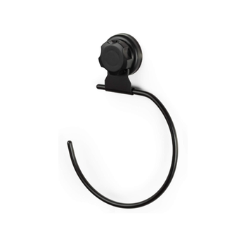 Compactor Bestlock Suction Cup Wall Mounted Towel Ring Black 23 × 3.4 × 16Cm