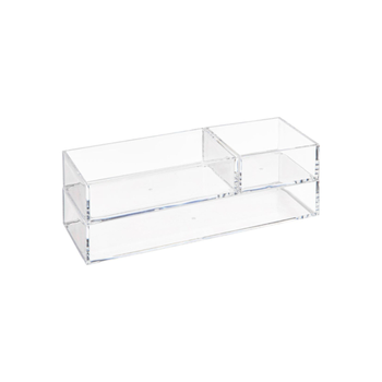 5 Simply Smart Selena 3 Compartment Rectangular Modular Tray Clear 4.6 × 9.5 × 25.6Cm