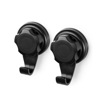 Compactor 2 Piece Bestlock Suction Cup Wall Mount Storage Hooks Black 8 × 5.4 × 4Cm