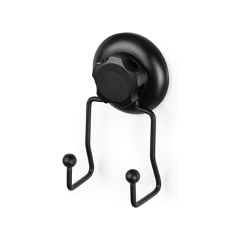Compactor Bestlock Suction Cup Wall Mount Double Storage Hook Black 14 × 7.1 × 5.5Cm