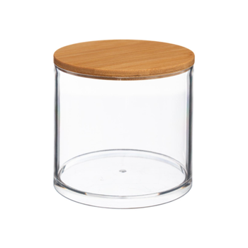 5 Simply Smart Selena Elegant Design Round Cotton Box Clear And Brown 9.6 × 9.7 × 9.7Cm