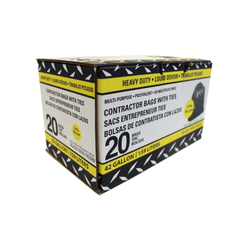 Petoskey  MultiPurpose Contractor Bags With Ties Black 20×159L