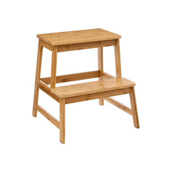 5 Simply Smart2Step Bamboo Fixed Step Stool Brown 46.5×43×43 Cm 1Piece