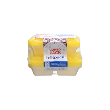 هوتباك حاويات ميكروويف متينة مكونة من 2 و3 أقسام مع أغطية ملونة من ، عبوة مكونة من 10قطع