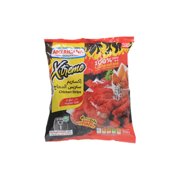 أمريكانا استربس الدجاج اكستريم كريسبى حار نار 700جرام