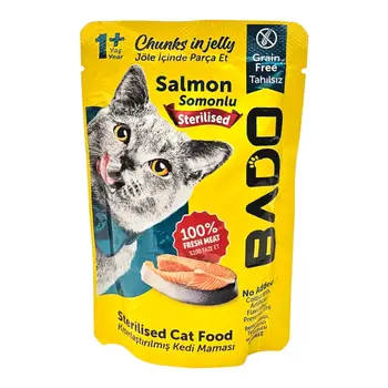 بادو طعام قطط معقمة سلمون 85جرام