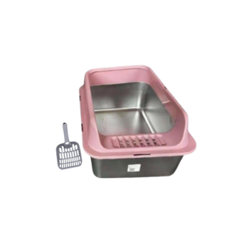 Pets Time Stainless Steel Cat Litter Box With Scoop In Multiple Colors Large Size 1Piece