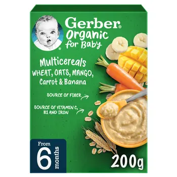Gerber Organic Wheat Oats & Banana Baby Food 200g