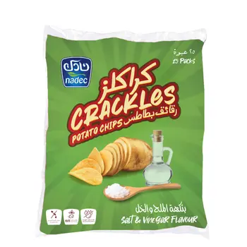 Nadec Crackles Salt & Vinegar Chips, 25×21g